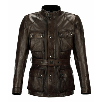 Motorradweste Belstaff Trialmaster Leather Antique Black Brown
